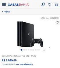 Playstation 4 Pro - R$3.099