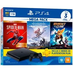 PLAYSTATION 4 SLIM+ 3 JOGOS + 3 MESES DE PSN PLUS + FRETE GRÁTIS | R$2148