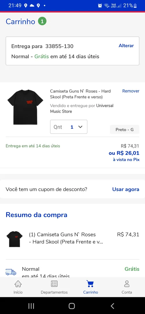 Imagem na descrição da promoção