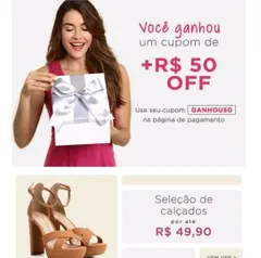 Cupom de 50 reais no Zattini