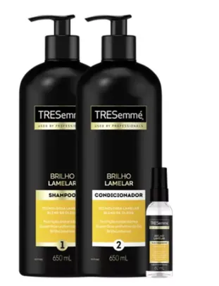 Kit Shampoo Tresemmé Brilho Lamelar 650ml + Condicionador Tresemmé Brilho Lamelar 650ml + Óleo Finalizador