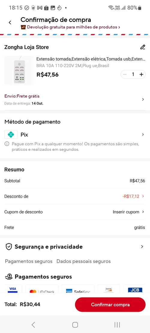 Imagem na descrição da promoção