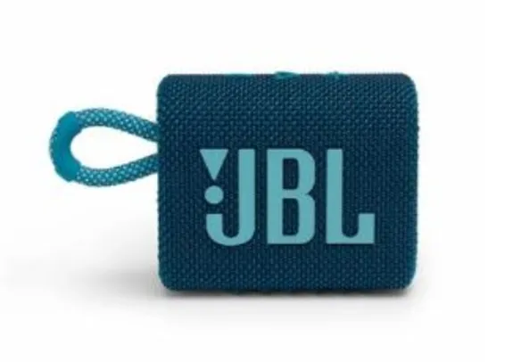 Caixa de Som JBL GO3, Bluetooth, À Prova d'Agua e Poeira, 4,2W RMS, Azul - JBLGO3BLU