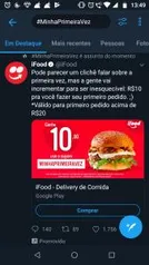 [Novos usuários] R$10 OFF em compras acima de R$20 no Ifood