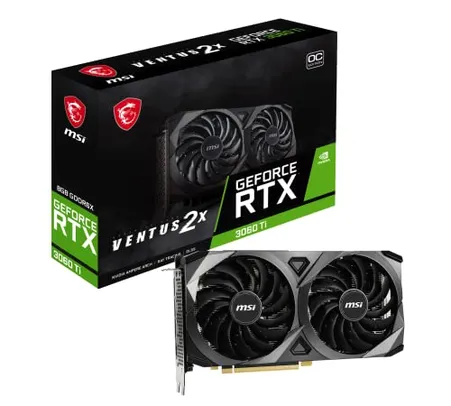 Placa de Vídeo NVIDIA MSI GeForce RTX 3060 TI VENTUS 2X OC 8GB DDR6