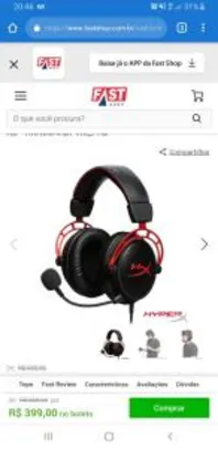 [Boleto] Headset Gamer Hyperx Cloud Alpha- R$399