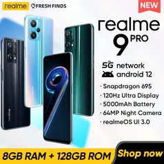 REALME 9 PRO (5G) 8GB RAM 128 M.I. SNAPDRAGON 695 120HZ 33W (VERSÃO RUSSA)