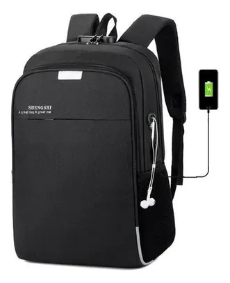 Mochila Anti Furto Notebook Saída Cabo Aux Usb E Fone Ouvido