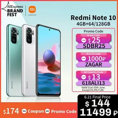 Smartphone Redmi note 10 4gb/64gb | R$ 760