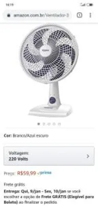 [Frete Prime] Ventilador 30cm, 3 Velocidades, Mondial, NV-15-6P. - R$56