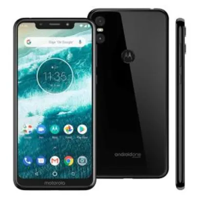 Saindo por R$ 1274: Smartphone Motorola One XT1941 Preto 64GB Tela de 5,9", Dual Chip, Android 8.1, Processador Octa-Core e 4GB de RAM - R$1274 | Pelando