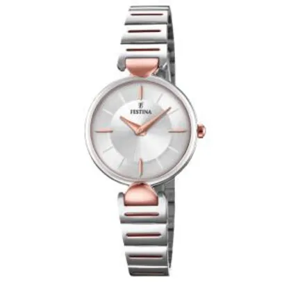 Relógio Festina Feminino Aço Prateado e Rosé - F20320/2 R$ 260