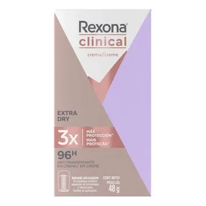 Desodorante Creme Rexona Clinical Clean Extra Dry 48g