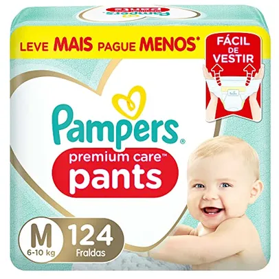 [Leve 4 Pague 3] [Rec] Fralda Pampers Pants Premium Care M 124 unidades