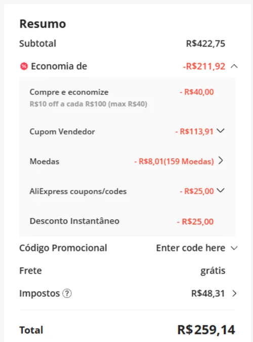 Imagem na descrição da promoção