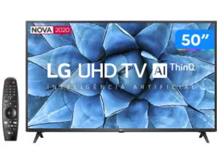 Smart TV 4K LED 50” LG 50UN7310PSC Wi-Fi Bluetooth - Inteligência Artificial 3 HDMI 2 USB | R$2.115