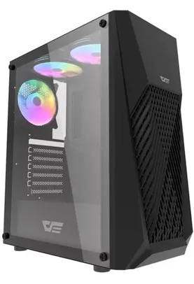 Gabinete Gamer Aigo DarkFlash DK150, Mid-Tower, Lateral de Vidro, Com 3 Fans, Preto, DK150-BK