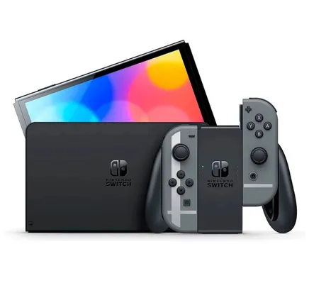 Console Nintendo Switch Oled Edição Especial Super Smash Bros Ultimate 64GB Cinza