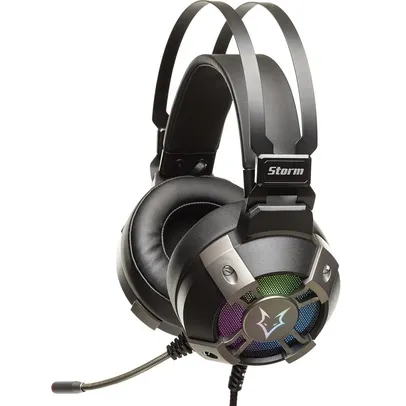 Headset Gamer Husky Gaming Storm, Preto, USB, Som Surrond 7.1 com placa de som, Drivers 50mm, Rainbo