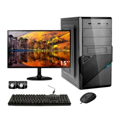 Computador Completo: Core I5, 8gb, SSD 240gb + Monitor 15" + Mouse e Teclado + Caixa de Som