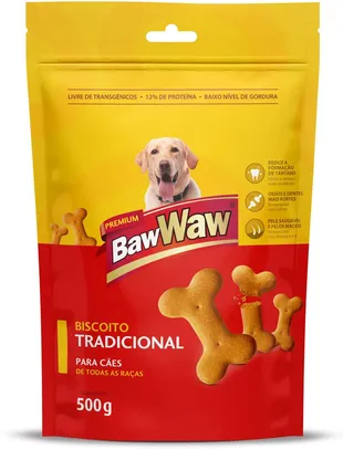 [Prime + Recorrência] Biscoito Baw Waw para cães Tradicional 500g I R$ 12