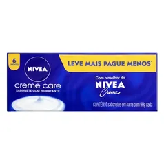 [6 unidades] Sabonete em barra Nivea Hidratante Creme Care