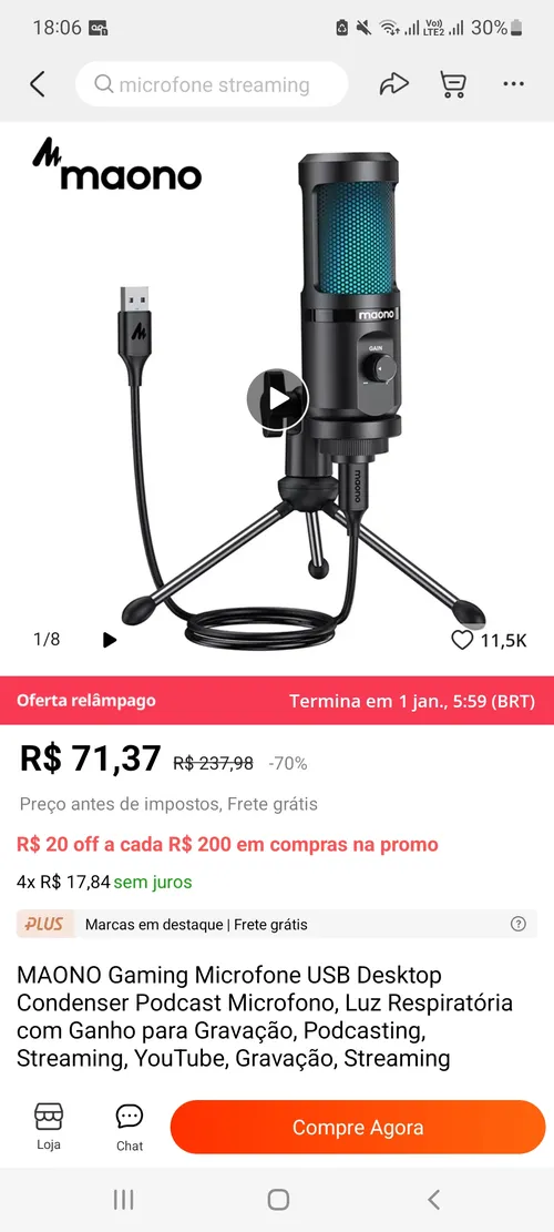 Imagem na descrição da promoção