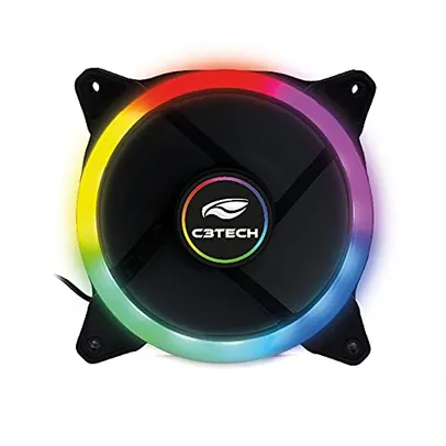 Cooler Fan C3Tech Gaming F7-L120M 12cm - Com iluminação RGB 12v 1200RPM Multicor