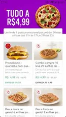 Pratos por R$ 4,99 no Ifood