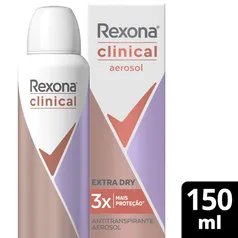 [Leve 4] Antitranspirante Aerosol Rexona Clinical Extra Dry 150ml