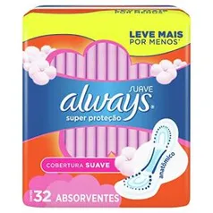 [Recorrência] [PRIME] Absorvente Always Super Proteção Suave, 32 Unidades R$8,91