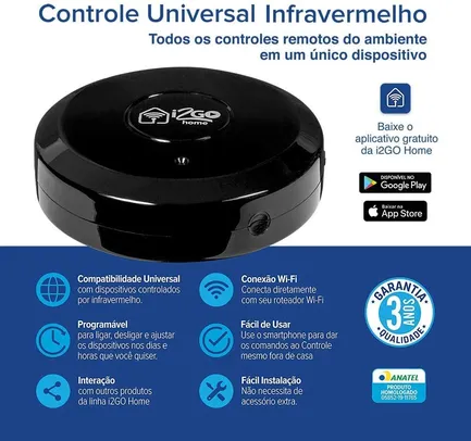 [PRIME] Controle Universal Inteligente Infravermelho I2GO Home - Compatível com Alexa | R$98