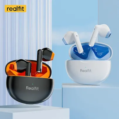 Realfit F2 Fone de ouvido Bluetooth, excelente qualidade HiFi, fones de ouvido sem fio TWS