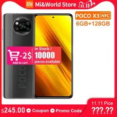 Smartphone POCO X3 NFC 128gb/6gb RAM | R$1.251