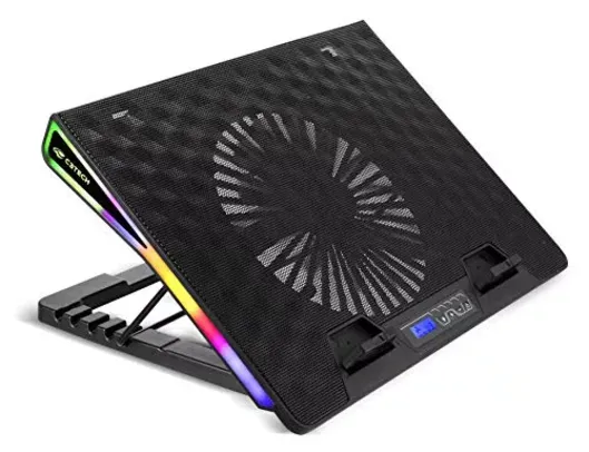 Base Para notebook C3Tech NBC-500BK 17,3" Preto Gamer Led RGB - Refrigerada Com Cooler 185mm control