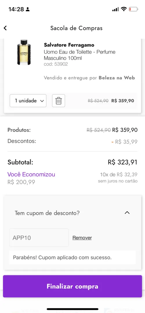 Imagem na descrição da promoção