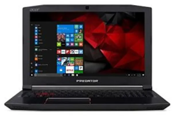 Notebook Gamer Acer Predator Helios 300, Intel Core i7 7700HQ, 16GB RAM, HD 2TB, NVIDIA GeForce GTX 1060 com 6 GB, Tela 15.6" | R$5.424