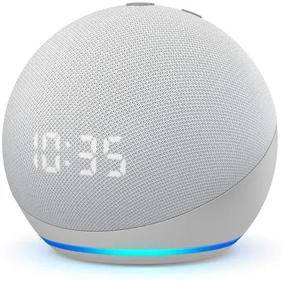 Novo Echo Dot (4ª geração): Smart Speaker com Relógio e Alexa - Cor Branca | R$379