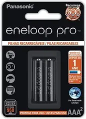 [Amz-Prime]Pilha Recarregável AAA, Eneloop Pro, Palito, Cartela com 02 unidades | R$ 53