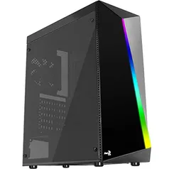 Gabinete Gamer Mid Tower RGB Shard, Aerocool, Shard Acrylic, Preto | R$307