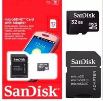 Cartão De Memória Sandisk 32gb Original Lacrado - R$24