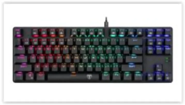 Teclado Gamer Mecânico T-Dagger Bora, Switch Brown, RGB | R$200