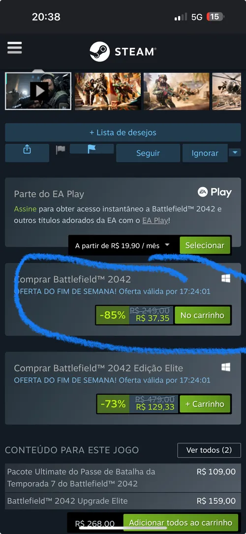 Imagem na descrição da promoção