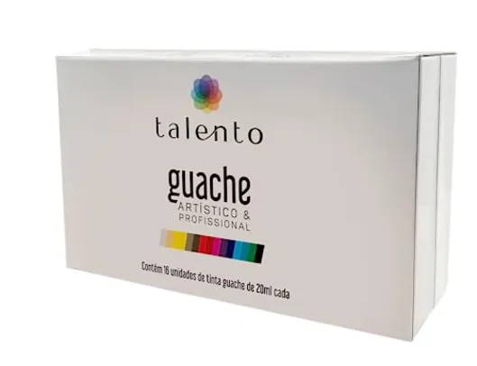 Tinta Guache 20ml Talento Profissional com 16 Tubos 20ml