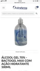 ÁLCOOL GEL 70% - BACTOGEL MAX COM AÇÃO HIDRATANTE 500ML