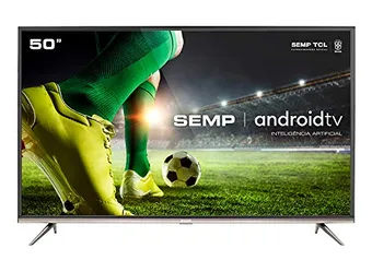 Smart TV LED 50" SEMP SK8300 Ultra HD 4K HDR, Android, Wi-Fi, Chromecast Integrado