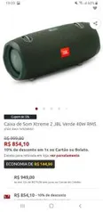 Caixa de Som Xtreme 2 JBL Verde 40W RMS R$ 811