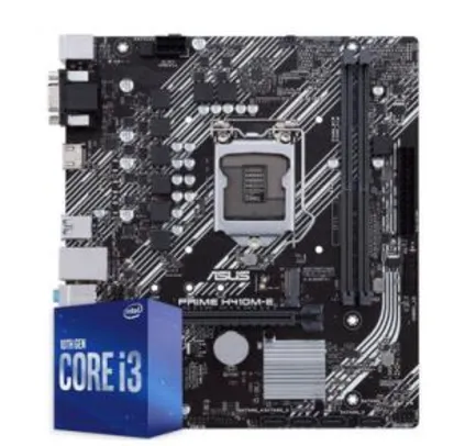 Pichau Kit Upgrade, Intel i3-10100F, Asus PRIME H410M-E R$1099