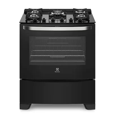 Fogão 5 Bocas Electrolux Preto Automático com Mesa de Vidro e Tripla Chama (76GS) - Bivolt