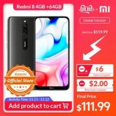 Xiaomi Redmi 8 32GB 3GB RAM - R$455